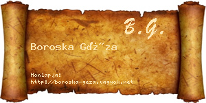 Boroska Géza névjegykártya