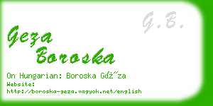 geza boroska business card